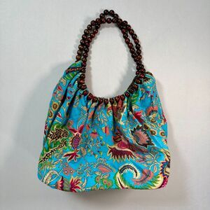 Amici Shoulder Handbag Purse Boho Chic Beaded Colorful Floral, Large Size 2/$25